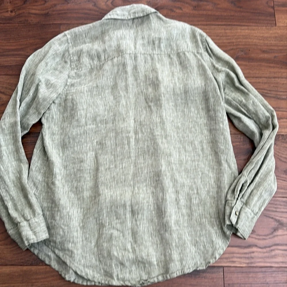 Calypso St. Barth Green Casual Button Down Shirt Relaxed Fit - Picture 7 of 9